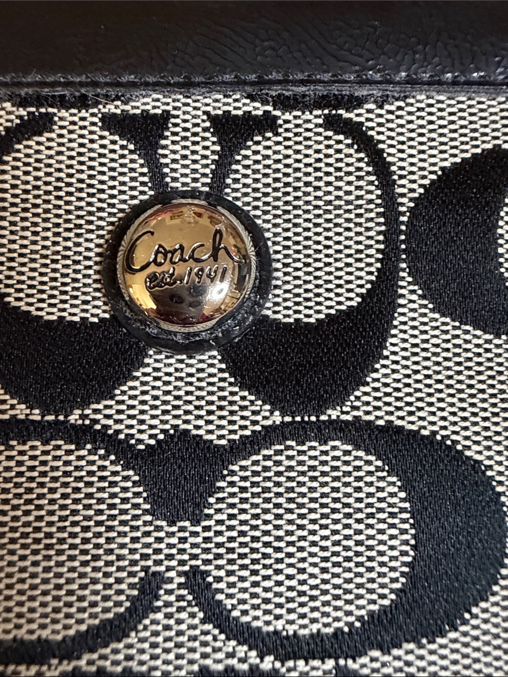 Vintage Coach Black Signature Monogram Eyeglass Pouch - Picture 2 of 5